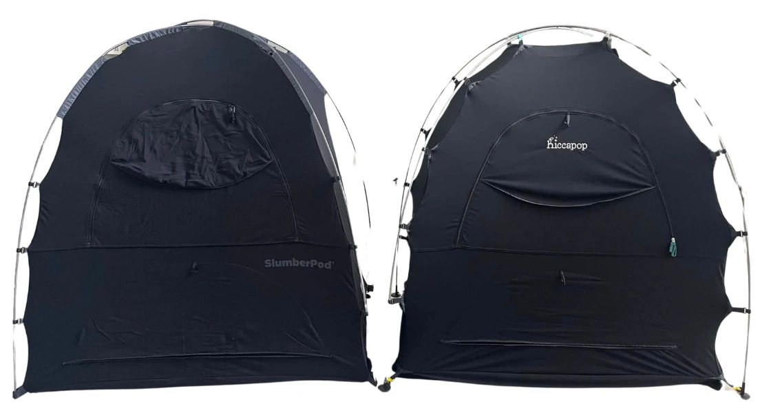 Slumberpod on the left, Hiccapop on the right Slumberpod on the left, Hiccapop on the right